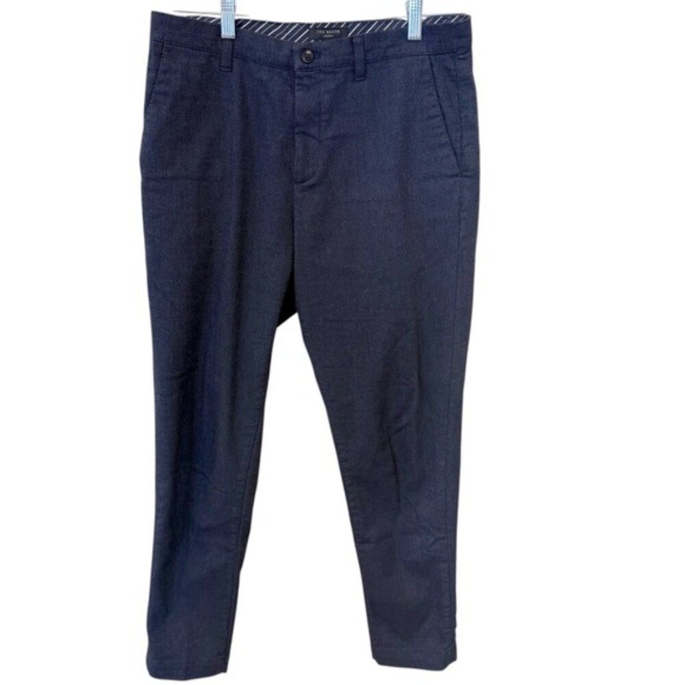 Ted Baker London Men’s Pants Trousers Cotton Blend Size 32 Blue Flat Front